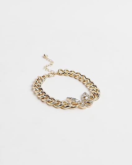 Gold ​diamante butterfly bracelet
