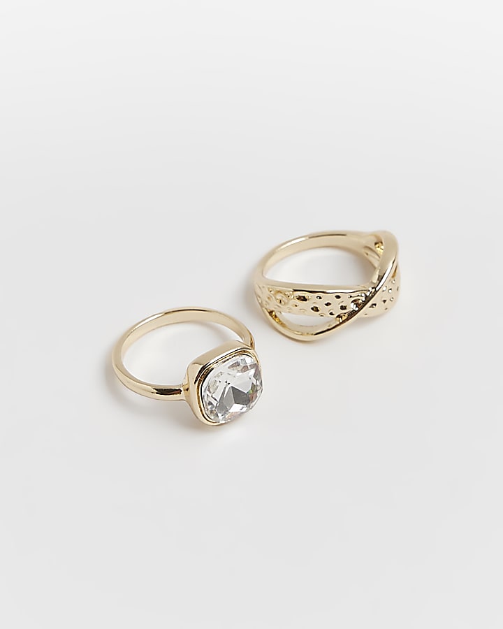 Gold ​diamante ring multipack