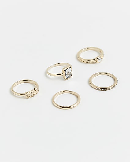 Gold diamante ring multipack