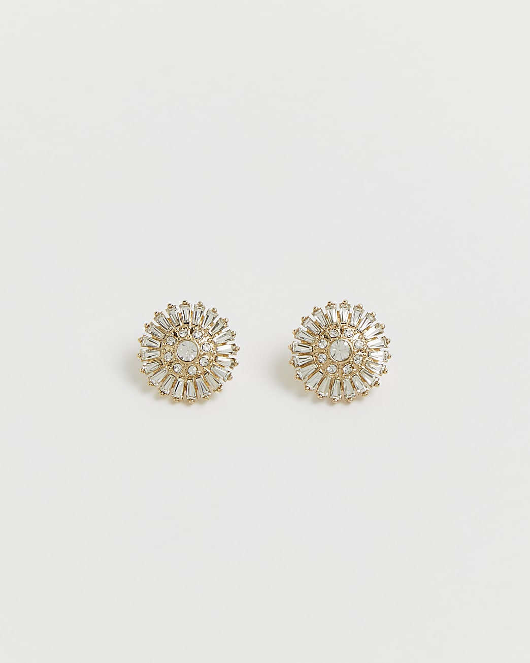 Gold diamante stud earrings