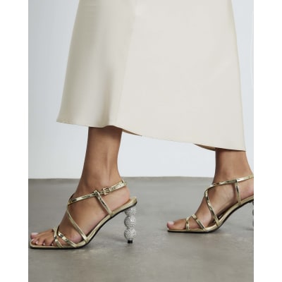 Gold Discoball Heeled Sandals