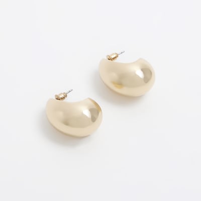 Gold Domed Stud Earrings River Island