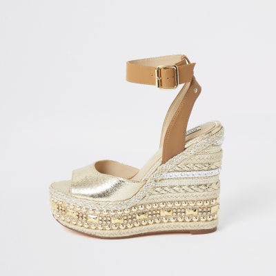 embellished wedge sandals