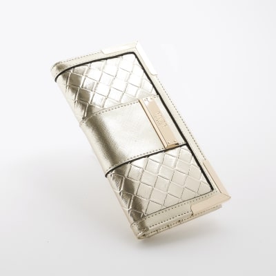 River island gold purse on sale