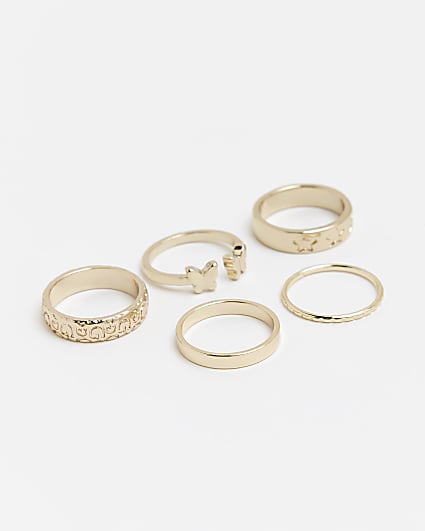 Gold engraved ring multipack