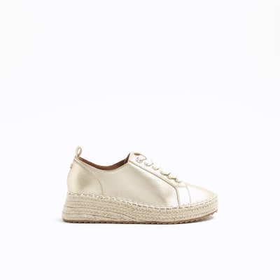 River island rose deals gold trainers