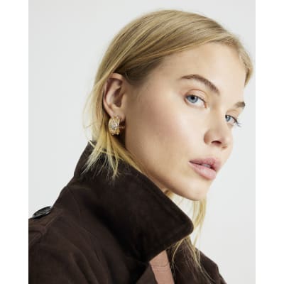 Gold Eye Hoop Earrings