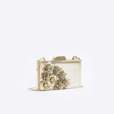 River island hot sale gold clutch