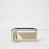 Gold glitter mix slim foldout purse