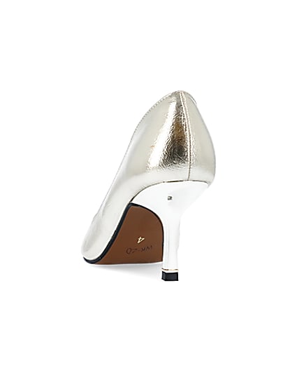 360 degree animation of product Gold heeled court shoes frame-8
