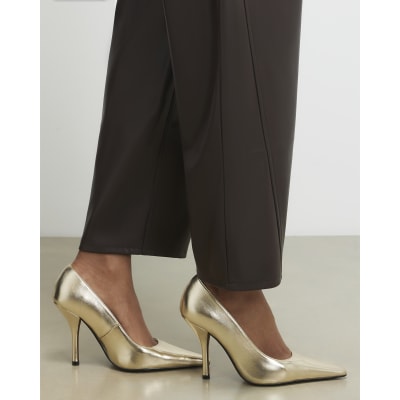 Gold Heeled Court Shoes