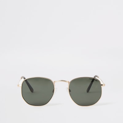 Gold Hexagon shape sunglasses
