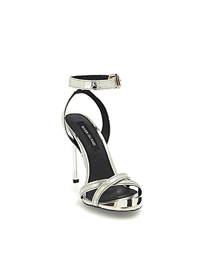 360 degree animation of product Gold high skinny heel shoes frame-19