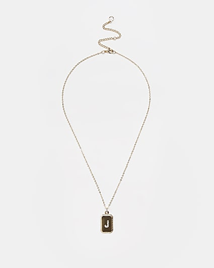 Gold J initial necklace