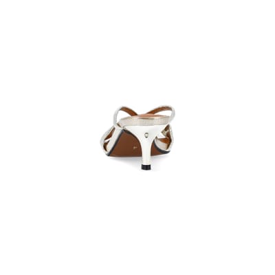360 degree animation of product Gold kitten heeled mules frame-9