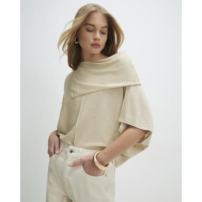 Gold Knitted Cape Jumper