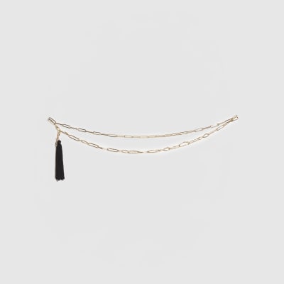 Gold Knot Tassel Chain Belt