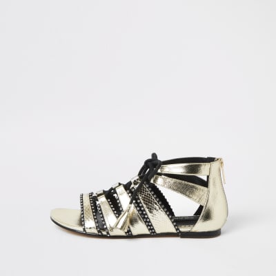 wide fit caged sandals