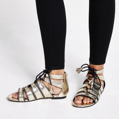 wide fit lace up sandals