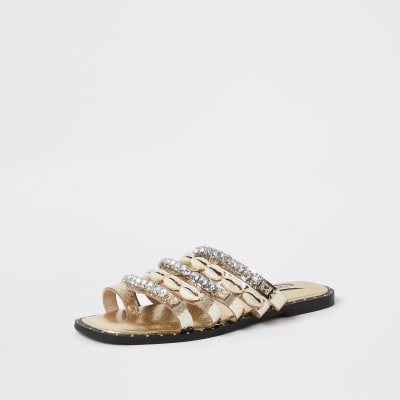river island mens leather sandals