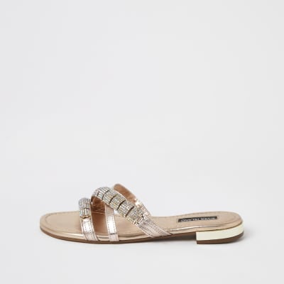 leather sandals gold