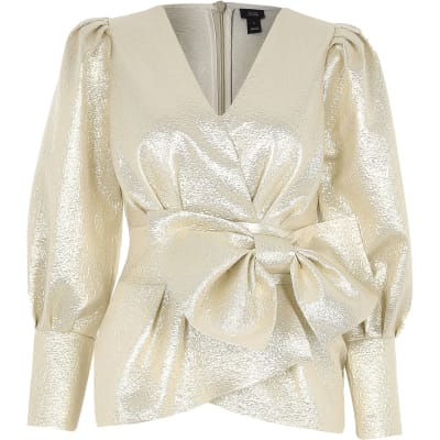 gold peplum top