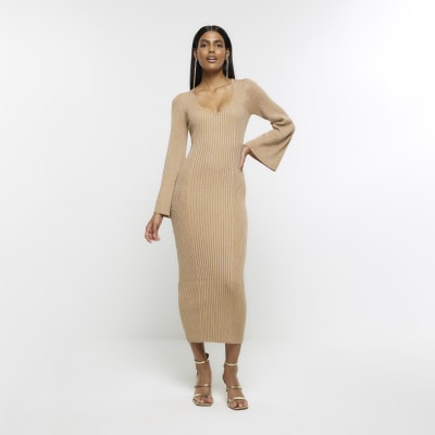 River island hot sale gold dress