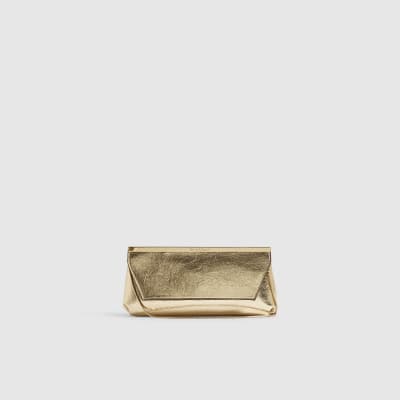 Metal Bar Top Flap Clutch Bag