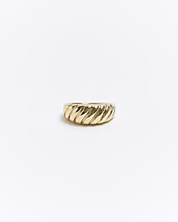 Gold metal twist ring