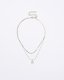 Gold Multi Chain Pendant Necklace