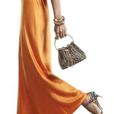 Multicoloured Gem Bucket Clutch Bag
