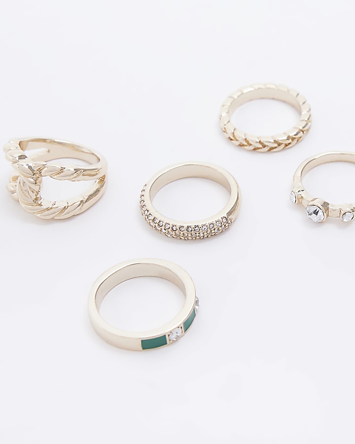 Gold Multipack Chunky Rings