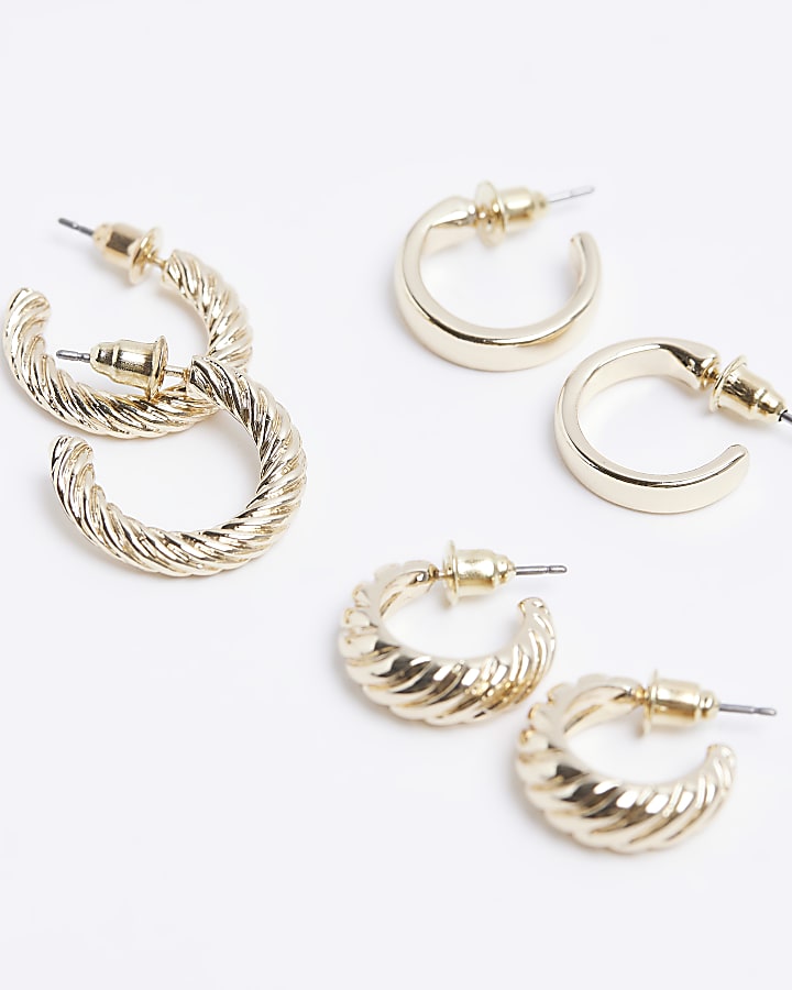 Gold Multipack Hoop Earrings