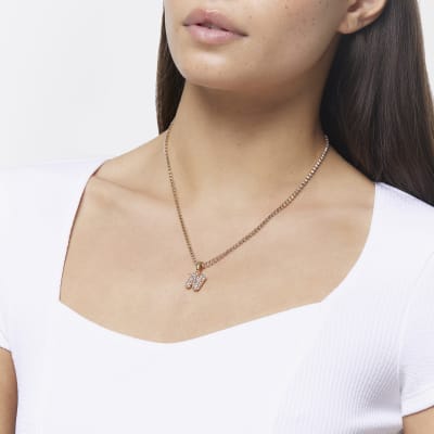River island initial necklace shop