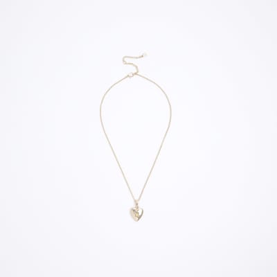 Gold November Birthstone Heart Necklace River Island
