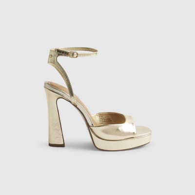 Gold Open Back Platform Sandals