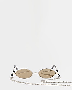Gold oval sunglasses