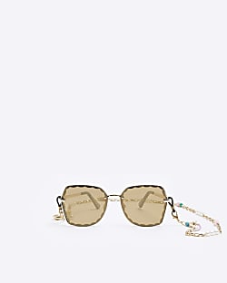 Gold Oversized Chain Sunglasses