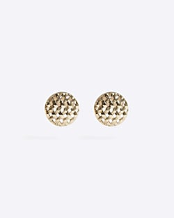 Gold oversized textured earrings