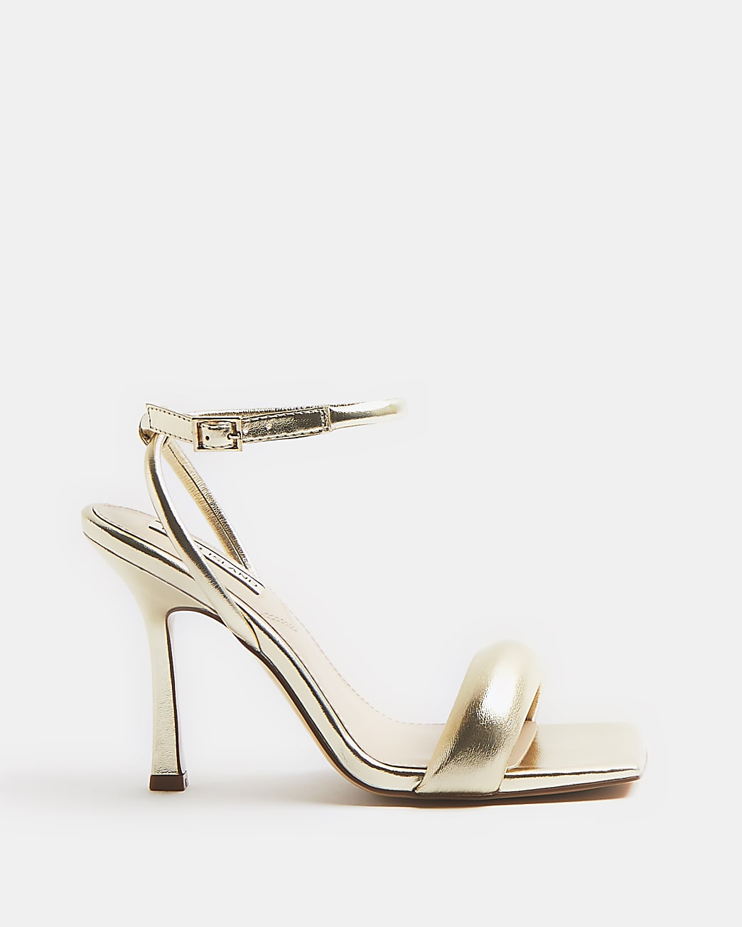 Gold padded heeled sandals