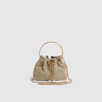 Pearl Mesh Droplet Clutch Bag