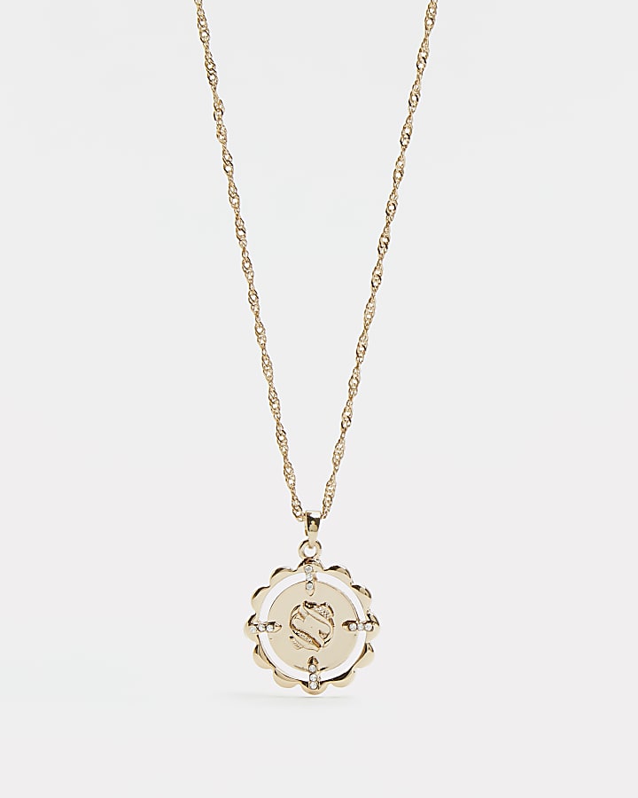 Gold Pisces pendant necklace