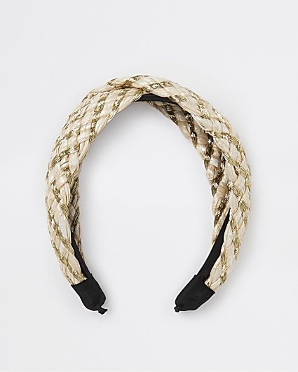 Gold plaited knot headband