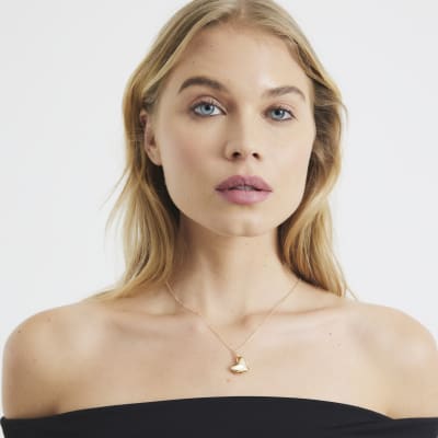 Gold Plated Heart Locket Necklace River Island