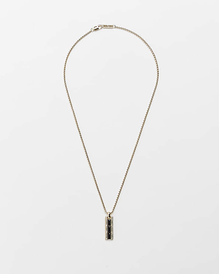 Gold plated Stone detail necklace