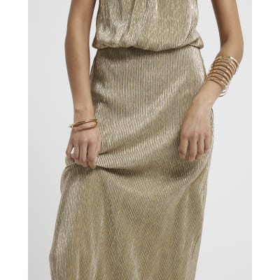 Gold sequin skirt river island best sale