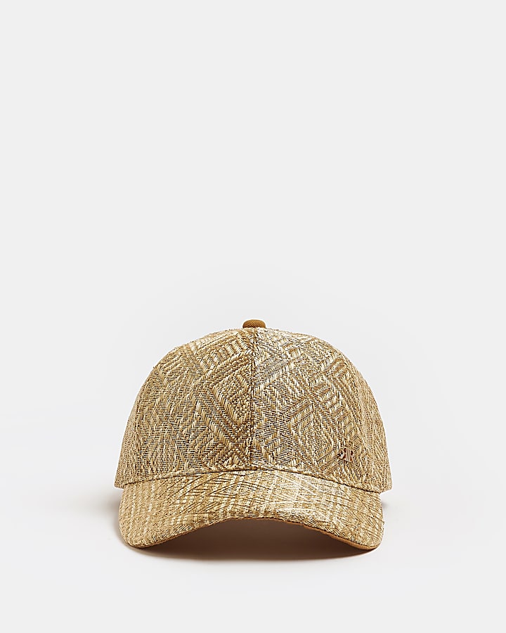 Gold raffia cap