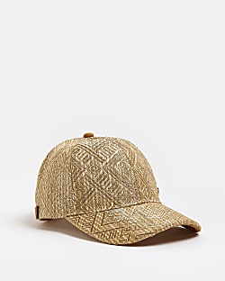 Gold raffia cap