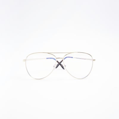 Gold Retro Aviator Sunglasses