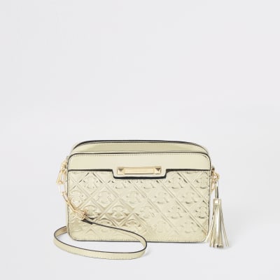 river island gold bag